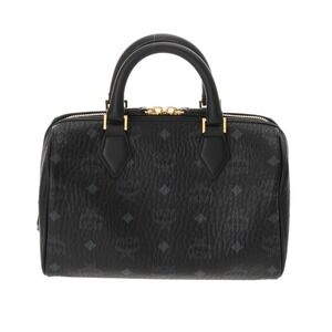 MCM Boston Bag Beige Tan Polyurethane